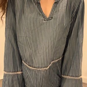 blue striped shirt